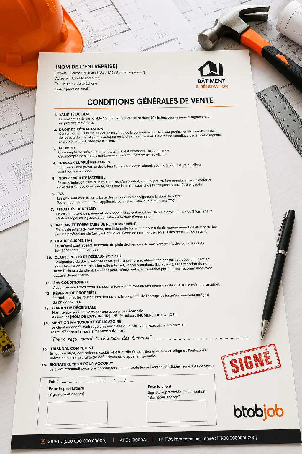 CGV artisan bâtiment : la clause photo qui m'a évité un litige (et que tout pro doit avoir)