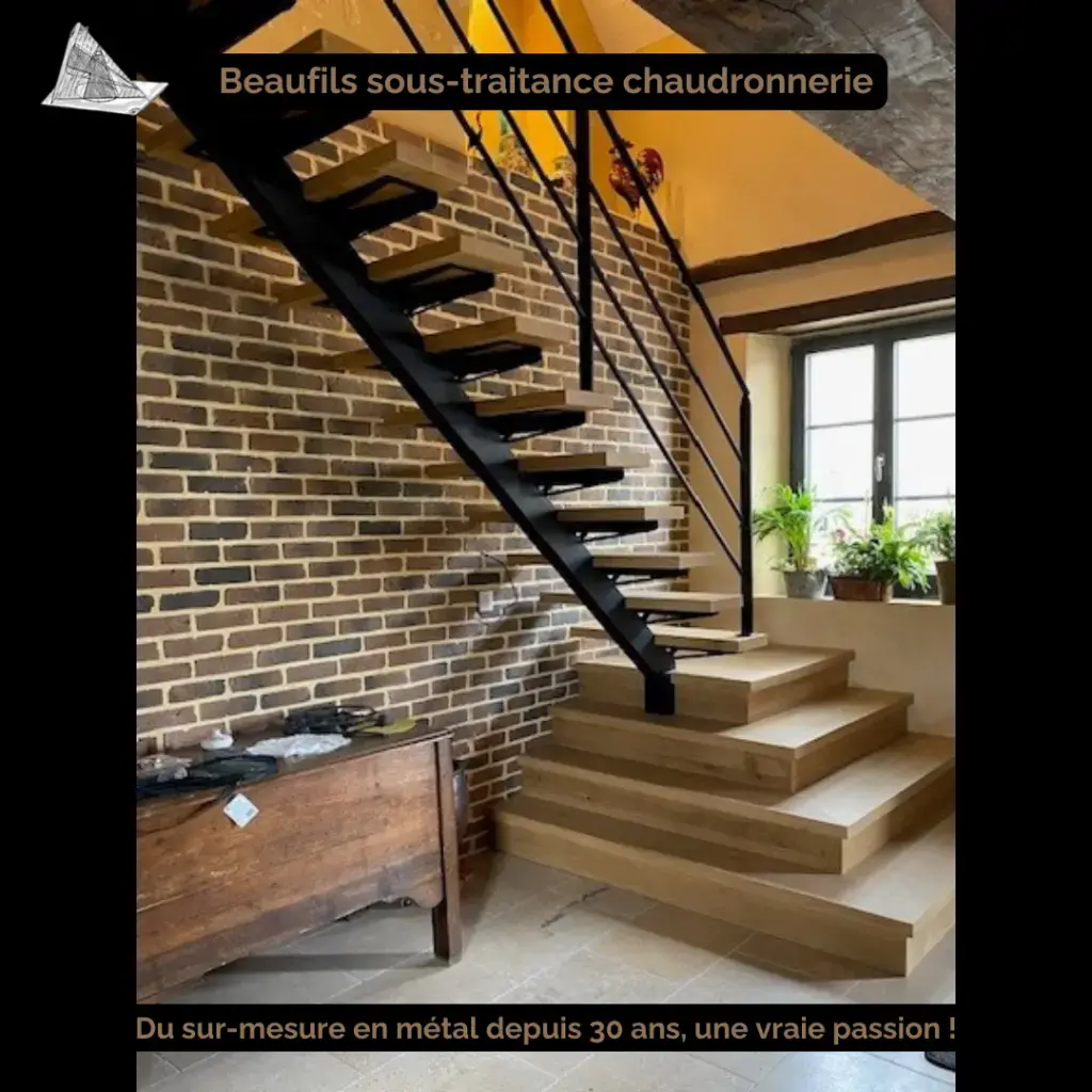 Escalier acier sur mesure, structure solide, finitions propres.Un projet en tête ?Parlons-en.📞 06 85 28 14 97📧 yb.bstc@outlook.fr🏚 Artisan basé en Eure-et-Loir🚚 Livraison possible partout en France#Chaudronnerie #SousTraitanceIndustrielle #EscalierMetal #FabricationSurMesure #ArtisanatIndustriel #SavoirFaireFrancais #MetalSurMesure #BSTC