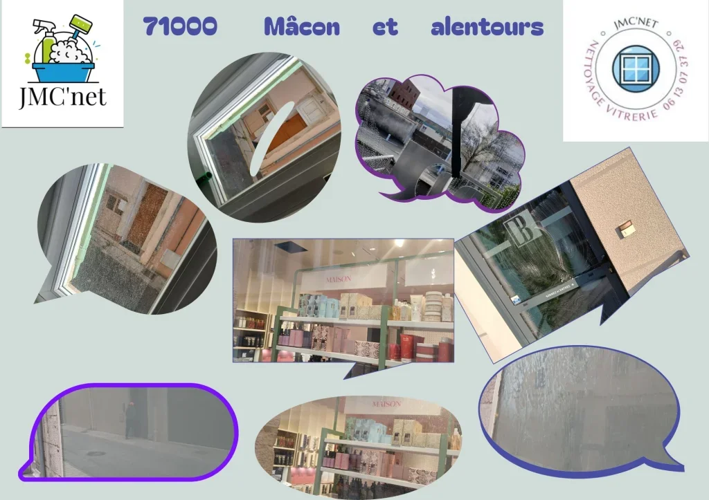 Nettoyage vitreriePour redonner un éclat parfait à votre vitrerie n'hésitez pas, devis sur mesure, intervention à votre demande et rapide Mâcon06.13.07.37.29