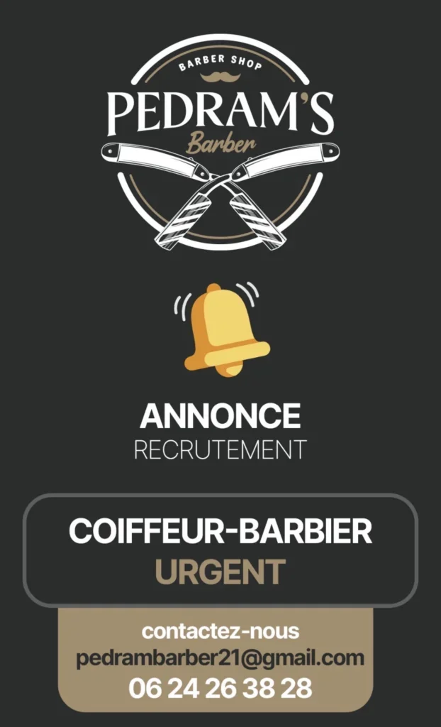 Recherche Coiffeur Barbier à DIJON ! Expérience obligatoire minimum 2/3 ans sur poste similaire ! bonne condition de travail ! Poste à pourvoir immédiatement 
