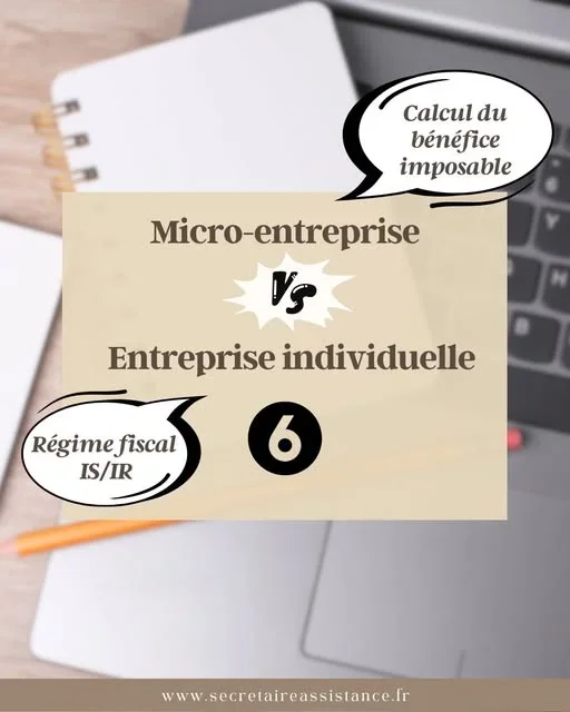 📣 Micro-entreprise vs entreprise individuelle (régime réel) : comment sont imposés les revenus ?Pour terminer cette série consacrée aux différences entre ces deux régimes, intéressons-nous au régime fiscal et à l’impôt sur le revenu.👉 Dans les deux cas, le principe est le même : les bénéfices de l’entreprise sont soumis à l’impôt sur le revenu (IR).La catégorie de revenus dépend de la nature de l’activité exercée :➡ activités commerciales, industrielles ou artisanales : bénéfices industriels et commerciaux (BIC)➡ professions libérales et agents commerciaux : bénéfices non commerciaux (BNC)Ces revenus viennent s’ajouter aux autres revenus du foyer fiscal (salaires, revenus fonciers, etc.) pour déterminer le revenu global soumis au barème progressif de l’impôt.📣 La principale différence entre micro-entreprise et entreprise individuelle au régime réel concerne le calcul du bénéfice imposable.📌 En entreprise individuelle au régime réel, le résultat est calculé à partir des recettes et des charges réelles de l’entreprise.Les charges professionnelles peuvent donc être déduites, ce qui nécessite de tenir une comptabilité complète.Si le résultat est déficitaire, cette perte peut réduire l’imposition globale du foyer fiscal.L’entrepreneur peut également, sous certaines conditions, opter pour l’impôt sur les sociétés (IS).📌En micro-entreprise, le bénéfice imposable est calculé de manière forfaitaire à partir du chiffre d’affaires.L’administration applique un abattement pour charges :➡ 71 % pour les activités de vente➡ 50 % pour les prestations de services relevant des BIC➡ 34 % pour les activités libérales (BNC)➡ 30 % pour certaines locations meublées de tourismeLe montant restant est ensuite intégré dans la déclaration d’ensemble des revenus du foyer fiscal.⚠ Les micro-entrepreneurs peuvent également opter pour le versement forfaitaire libératoire de l’impôt sur le revenu.Dans ce cas, l’impôt est calculé directement sur le chiffre d’affaires :➡ 1 % pour les activités de vente➡ 1,7 % pour les prestations de services➡ 2,2 % pour les activités libéralesCette publication clôture la série sur les différences entre micro-entreprise et entreprise individuelle au régime réel.👉 La semaine prochaine, je publierai sur mon blog un article plus complet qui reprendra l’ensemble de ces points et apportera davantage de détails pour celles et ceux qui souhaitent approfondir le sujet.👩💼 Delphine – Secrétaire AssistanceFacilitatrice administrative pour entrepreneurs📞06 86 20 38 62📧 secretaireassistance@outlook.fr💻 https://www.secretaireassistance.fr👉 Réservez un appel gratuit et sans engagement&nbsp;📞 https://calendly.com/secretaireassistance/nouvelle-reunion
