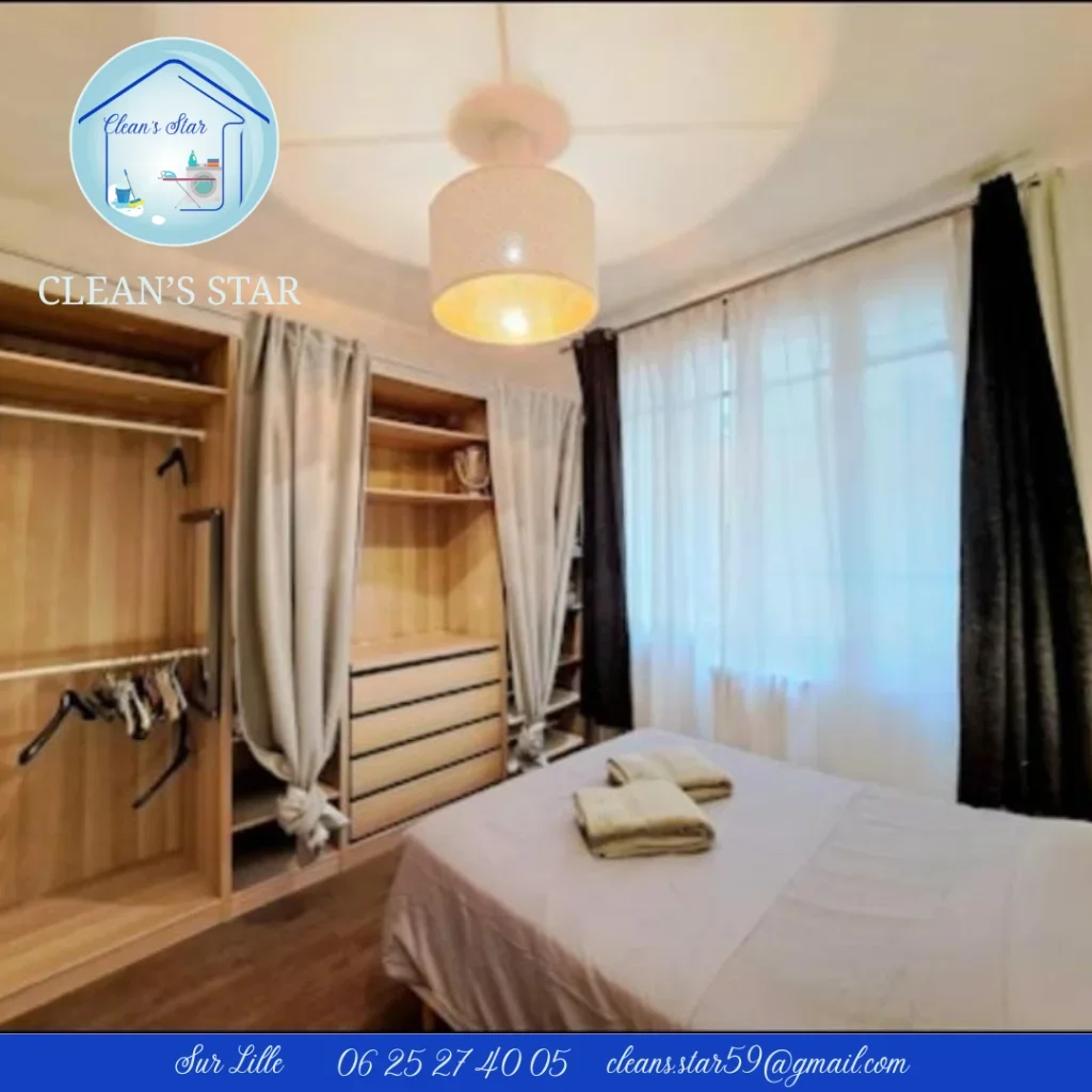 Un logement propre et prêt à accueillir les prochains occupants.Chambre, rangement, sols, surfaces… chaque détail est vérifié pour garantir un espace propre et agréable.Un logement bien entretenu permet d’offrir une meilleure expérience aux voyageurs.📍 Intervention sur Lille et ses alentoursDemandez votre devis via notre formulaire : https://get.formulaire.info/form?p=L4hy9jbGOu contactez-nous :&nbsp;📞 06 25 27 40 05📧 cleans.star59@gmail.com#NettoyageLille #LocationCourteDuree #MenageAirbnb #CleanStar #NettoyageAppartement #ServiceDeNettoyage #LilleMetropole #Proprete