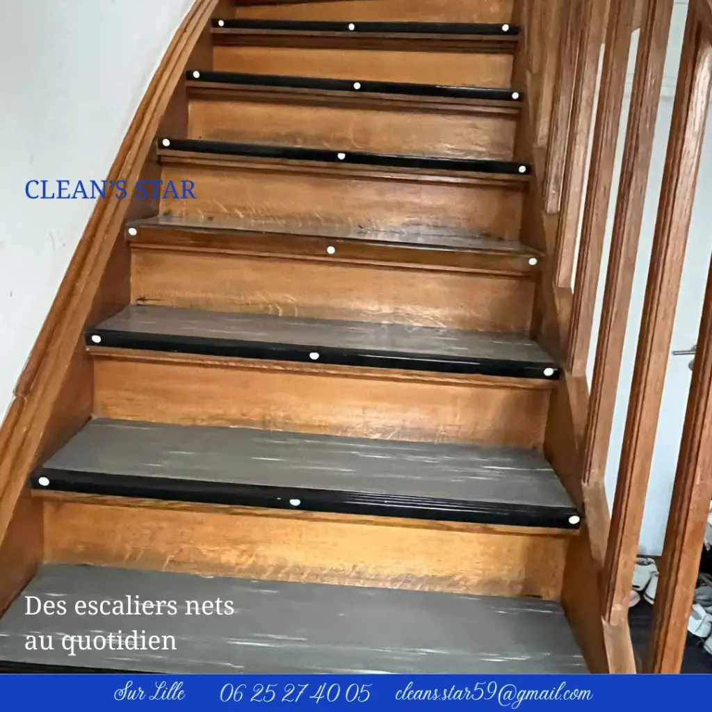 🧼 Un escalier propre,c’est la première impression en entrant.Moins de traces, plus de netteté,et un entretien régulier qui fait toute la différence.Nous intervenons pour garder vos espacespropres et agréables au quotidien.📍 Intervention sur Lille et ses alentoursDemandez votre devis via notre formulaire : https://get.formulaire.info/form?p=L4hy9jbGOu contactez-nous :&nbsp;📞 06 25 27 40 05📧 cleans.star59@gmail.com#CleansStar #Nettoyage #Escalier #Proprete #Entretien #ServiceLocal #MaisonPropre #AvantApres