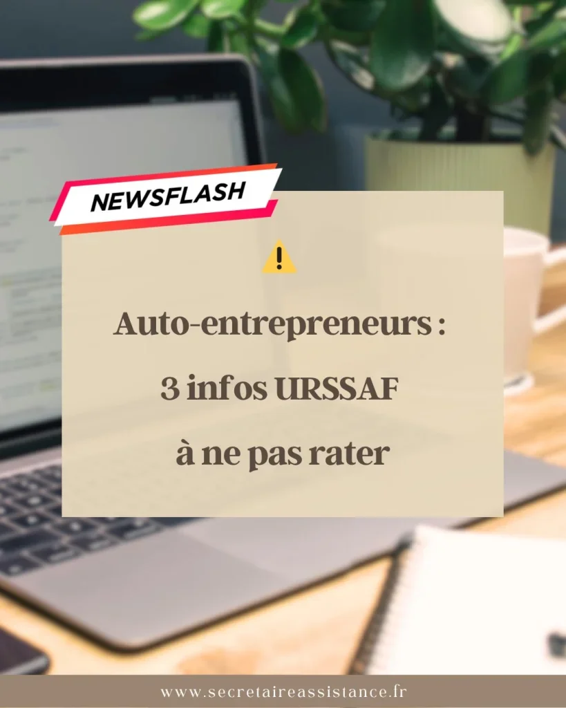 🚨 Infos importantes pour les auto-entrepreneurs !👇🔴 Tentative d’arnaque en coursCertains reçoivent actuellement un mail évoquant la planification d’un rendez-vous de contrôle Urssaf en visio.➡️ Il s’agit d’un mail frauduleux➡️ Ne cliquez surtout pas sur le lien➡️ Ne répondez pas au messageEn cas de doute, le bon réflexe reste de contacter directement votre Urssaf.📁 Archivage automatique des messagesÀ partir du 1ᵉʳ mai 2026, les messages et documents de plus de 3 ans ne seront plus accessibles dans votre messagerie en ligne.👉 Pensez dès maintenant à :✔️ Télécharger vos documents importants✔️ Les classer dans vos dossiers💡 Un petit tri aujourd’hui peut éviter bien des galères demain !📩 Accusés de réception indisponiblesDepuis le 16 janvier 2026, les mails d’accusé de réception pour les déclarations et paiements ne sont plus envoyés.➡️ Le service est temporairement indisponible➡️ Un rétablissement est en cours👉 Comme toujours, rester informé permet d’éviter les mauvaises surprises !Si vous avez un doute ou besoin d’un coup de main pour vos démarches, je suis là 😊Je suis Delphine de Secrétaire Assistance