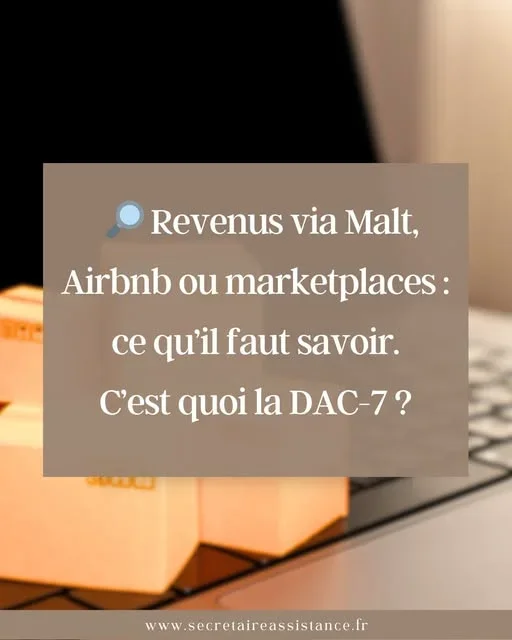 📢 Entrepreneurs : Vous utilisez une plateforme comme Malt, Airbnb, Vinted ou une marketplace pour gagner de l’argent ? 👇👉 La DAC7, ce n'est pas un nouvel impôt mais une directive européenne qui, depuis 2023, demande aux plateformes numériques de transmettre certaines informations fiscales aux administrations européennes.Depuis DAC7, les plateformes transmettent certaines informations au fisc :✔️ vos revenus encaissés✔️ votre identité fiscale✔️ vos transactionsAlors en cette période de déclaration d'impôts, ayez le bon réflexe💡 : vérifiez chaque année le relevé fourni (fin janvier/début février 2026 pour les revenus 2025) par la plateforme et comparez-le avec votre livre de recettes.🚨 Et dès 2027, un nouveau changement arrive :Les plateformes pourront prélever directement vos cotisations Urssaf avant de vous verser votre argent.Le plus important : gardez toujours une comptabilité claire et vérifiez les montants déclarés. Alors, si vous avez besoin d'aide pour gérer votre administratif, votre livre de recettes ou votre pré-comptabilité, contactez-moi ! Cela fait partie des services proposés par Secrétaire Assistance 😉Je suis Delphine de Secrétaire Assistance📞06 86 20 38 62📧 secretaireassistance@outlook.fr💻 https://www.secretaireassistance.fr #MicroEntreprise #Freelance #Urssaf #DAC7 #GestionEntreprise