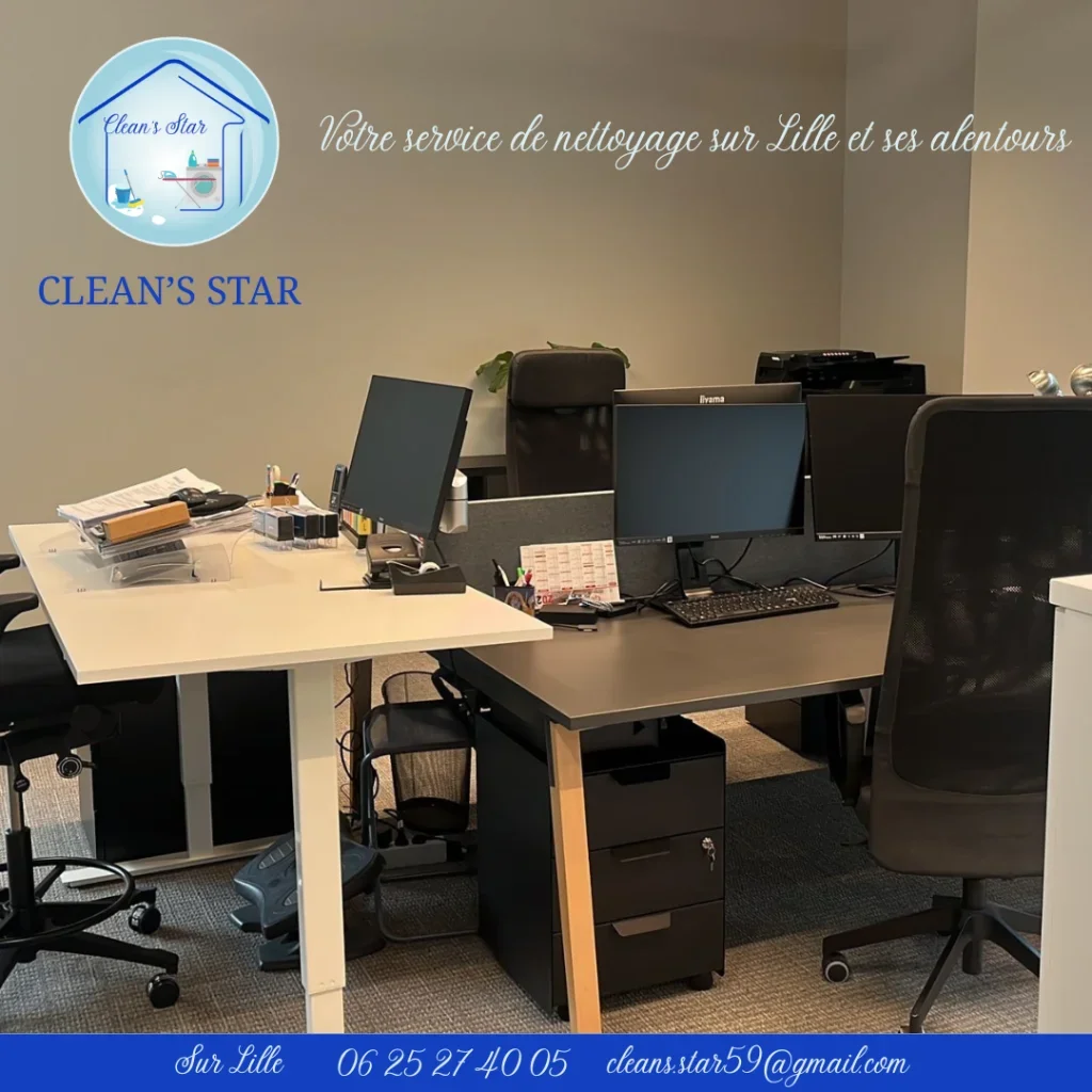 🧼 Des bureaux propres pour un environnement de travail agréable et soigné.Nous intervenons sur Lille et ses alentours pour l’entretien de bureaux, locaux professionnels et espaces de travail.✔️ Travail soigné✔️ Intervention régulière ou ponctuelle✔️ Prestations adaptées à vos besoinsDemandez votre devis via notre formulaire : https://get.formulaire.info/form?p=L4hy9jbGOu contactez-nous : 📞 06 25 27 40 05📧 cleans.star59@gmail.com#nettoyage #bureaux #lille #proprete #cleanstar