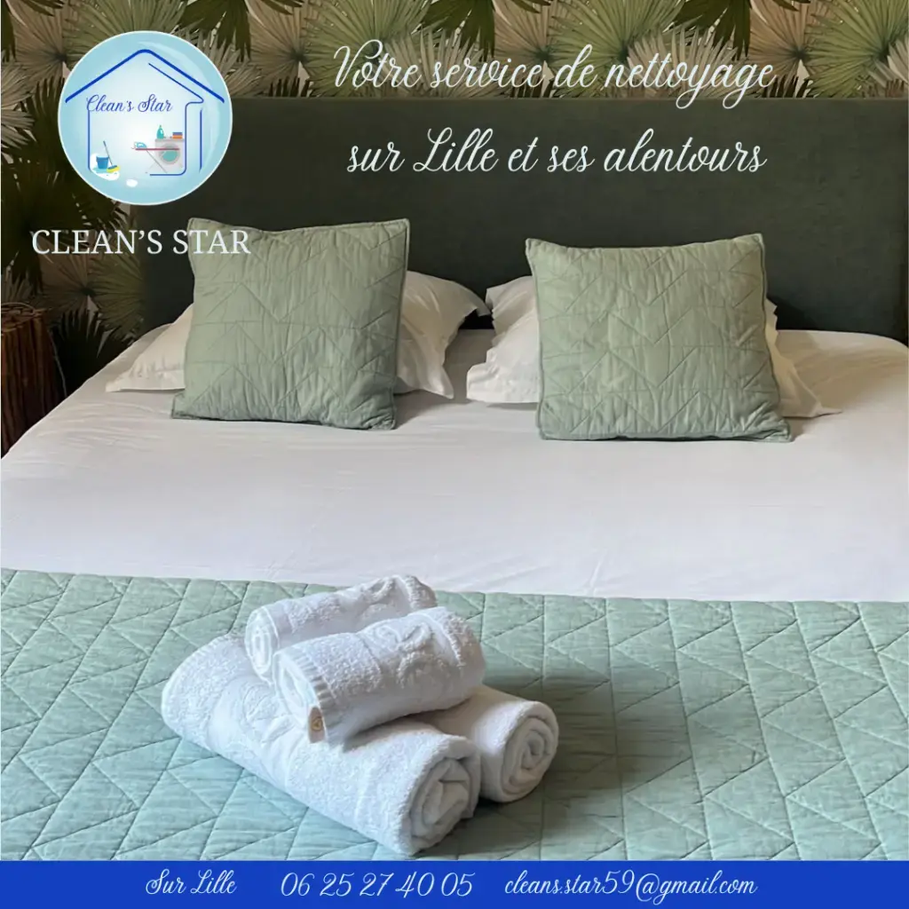 ✨ Un logement propre et accueillant fait toute la différence ✨Clean’s Star intervient sur Lille et ses alentours pour l’entretien de logements et les remises au propre, notamment pour les locations courte durée.🧼 Nettoyage soigné🛏️ Préparation des logements✨ Remise en état entre deux locationsDemandez votre devis via notre formulaire : https://get.formulaire.info/form?p=L4hy9jbGOu contactez-nous : 📞 06 25 27 40 05📧 cleans.star59@gmail.com#CleansStar #Nettoyage #Lille #LocationCourteDuree #Airbnb #EntretienLogement #NettoyageProfessionnel #Proprete