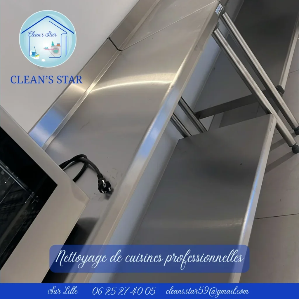 🧽 Les cuisines professionnelles nécessitent un entretien régulier pour garantir un environnement propre et agréable au quotidien.Nous intervenons auprès des professionnels pour l'entretien de leurs locaux et équipements sur Lille et ses alentours.Demandez votre devis via notre formulaire : https://get.formulaire.info/form?p=L4hy9jbGOu contactez-nous : 📞 06 25 27 40 05📧 cleans.star59@gmail.com#NettoyageProfessionnel #CuisineProfessionnelle #Lille #EntretienLocaux #CleanStar #Propreté
