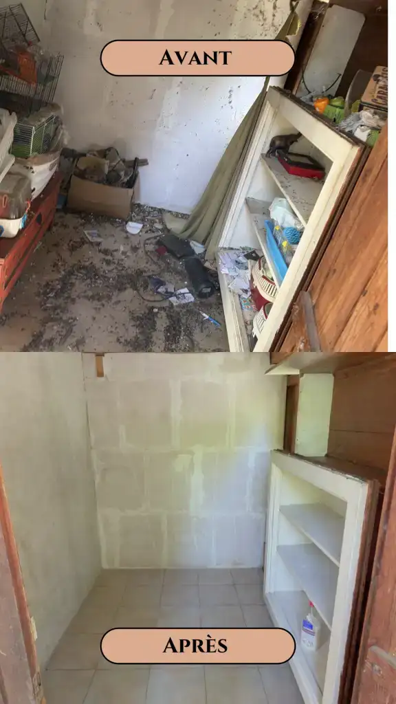 Service de nettoyage et remise en état pour maisons, appartements, caves, greniers, bureaux et locaux professionnels. Intervention après déménagement, succession, sinistre, fin de chantier ou logement très encombré. Prise en charge des situations complexes, y compris les cas de syndrome de Diogène, avec discrétion, respect et efficacité. Tri, désencombrement, évacuation des déchets, nettoyage approfondi et désinfection si nécessaire. Devis gratuit, intervention rapide et tarifs adaptés à chaque situation.
