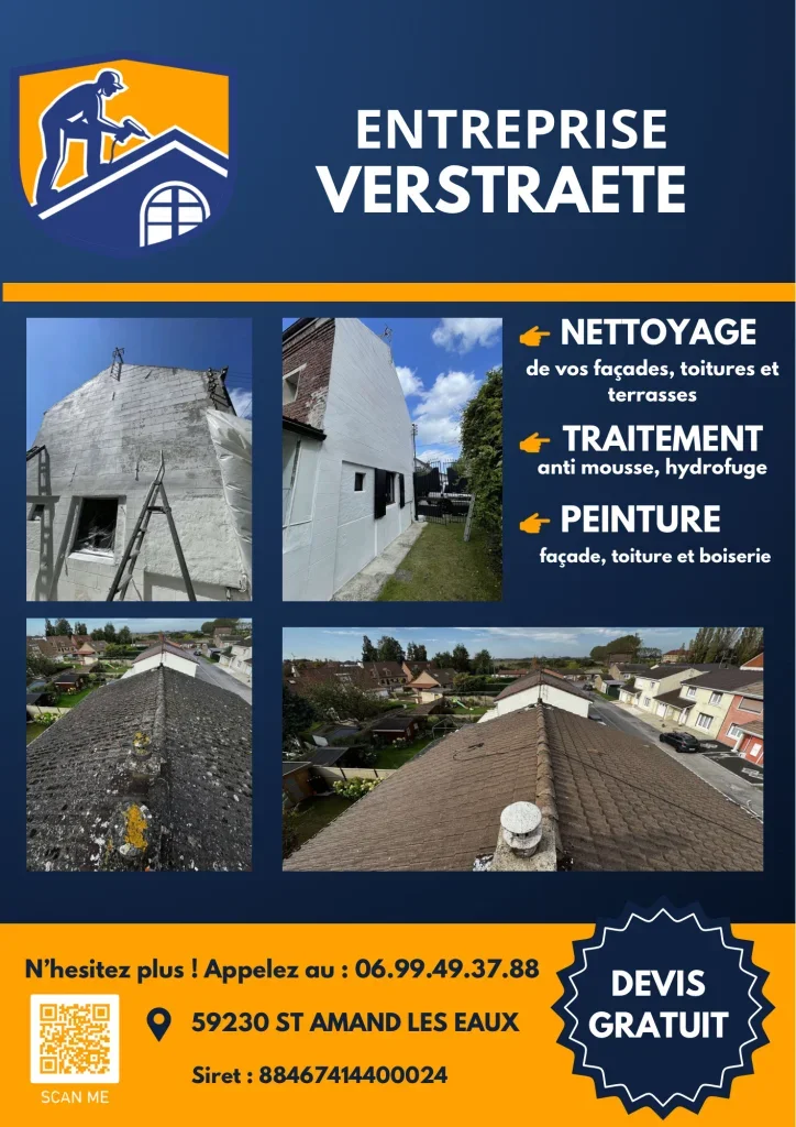 Nettoyage toiture façade peinture sur tous types de support