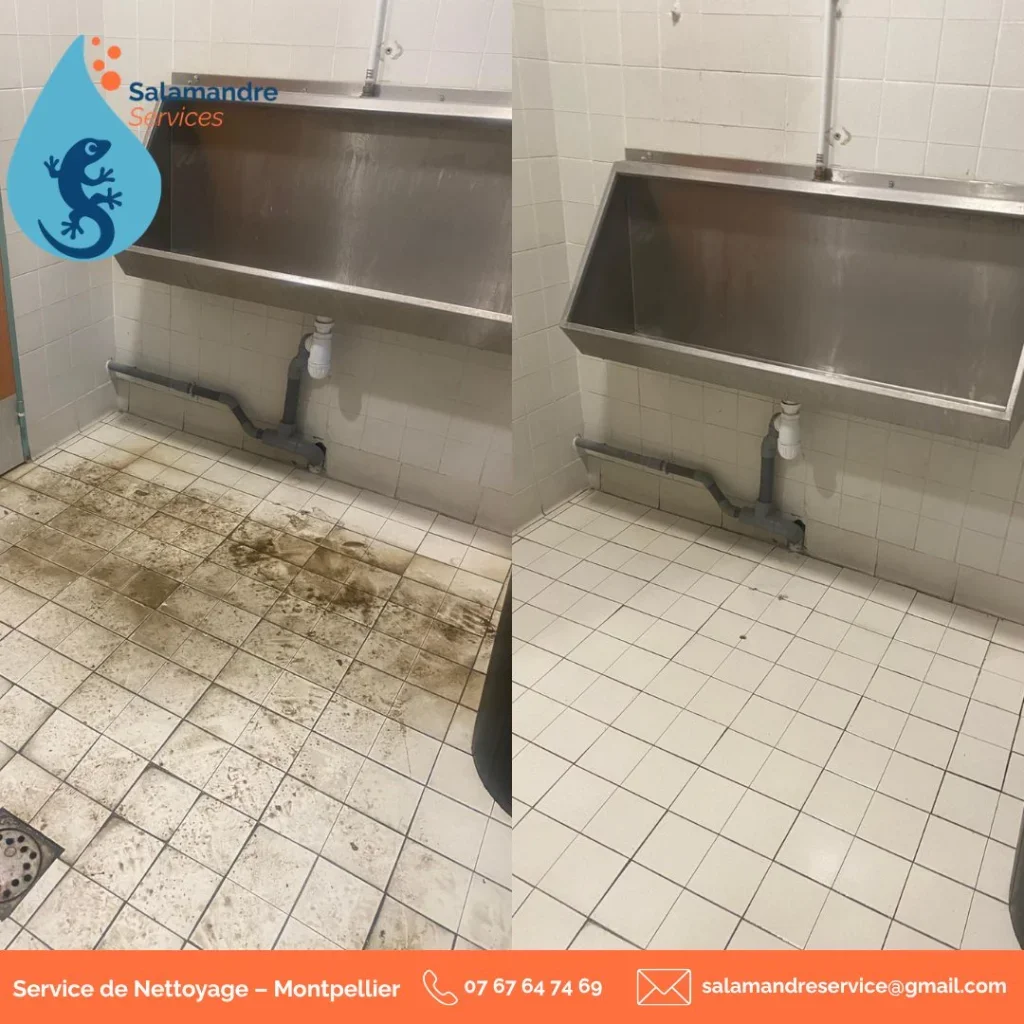 Dans les locaux professionnels, les sanitaires sont des espaces qui nécessitent un entretien rigoureux et régulier.Ici, le sol avait besoin d’un nettoyage en profondeur pour éliminer les salissures accumulées et retrouver un espace propre.Salamandre Services intervient pour l’entretien de vos locaux professionnels et adapte ses prestations à vos besoins et à la fréquence nécessaire.📍 Montpellier et ses alentoursFormulaire de contact : https://get.formulaire.info/form?p=6mRDr2zY#NettoyageProfessionnel #EntretienLocaux #NettoyageSanitaires #AvantApres #Montpellier #Herault #NettoyageMontpellier #SalamandreServices