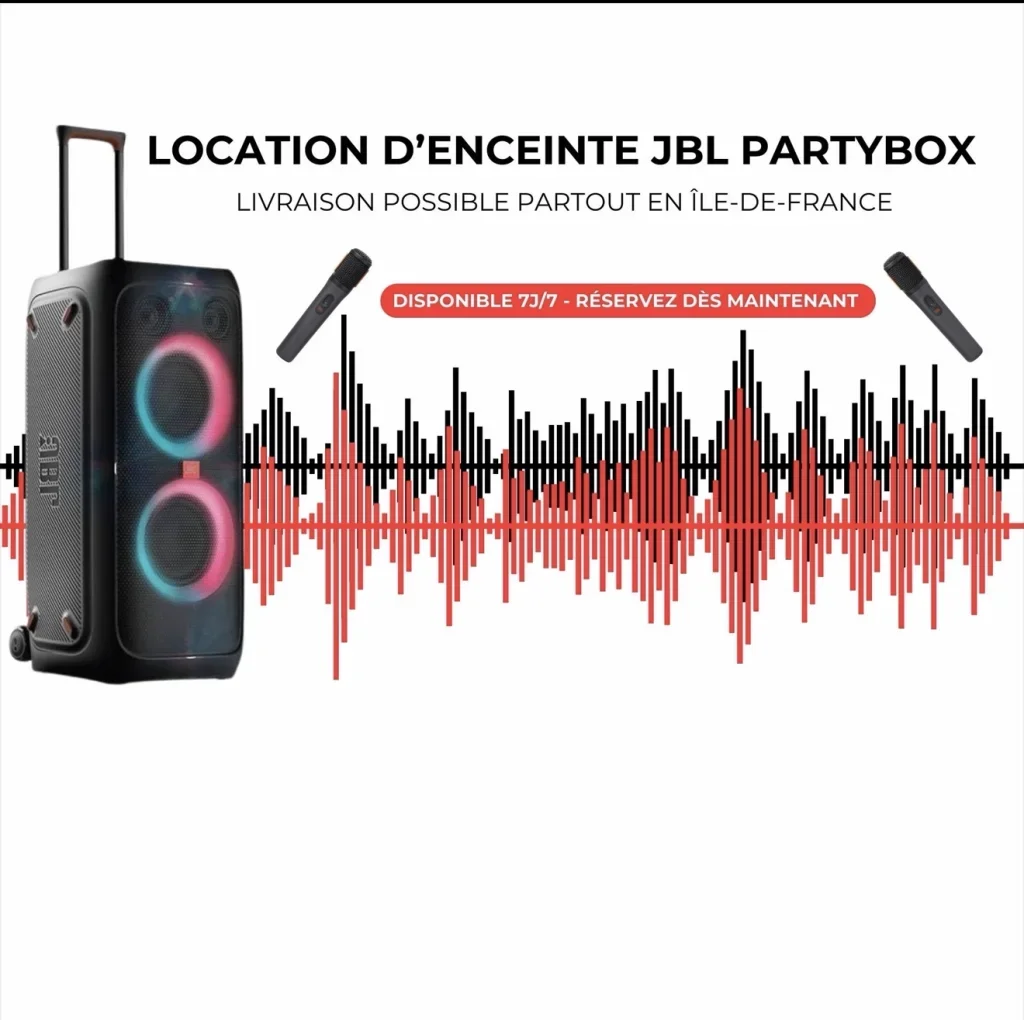 Location enceinte JBL PartyBox 320 et micros